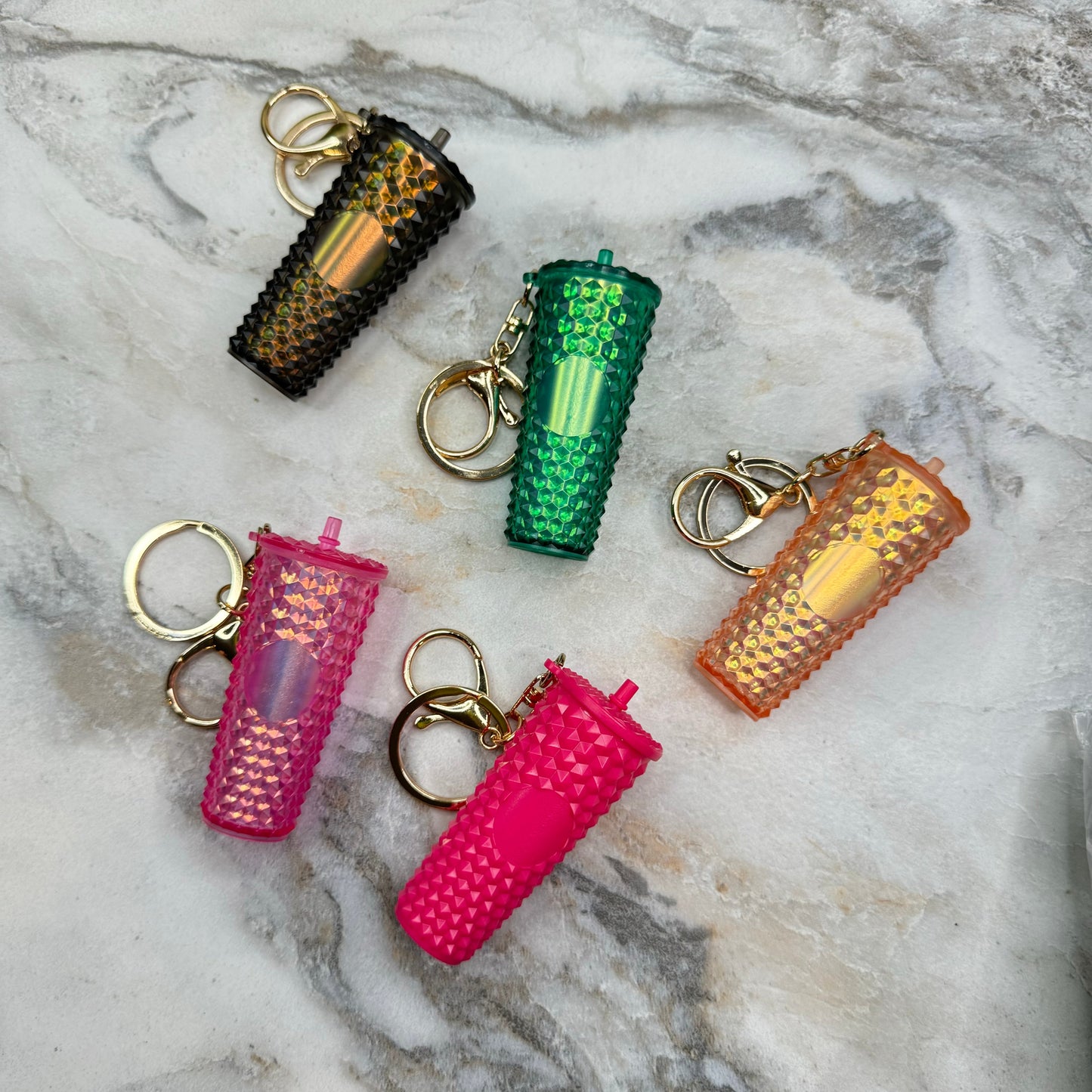 Keychain - Studded Tumbler - Pink Matte