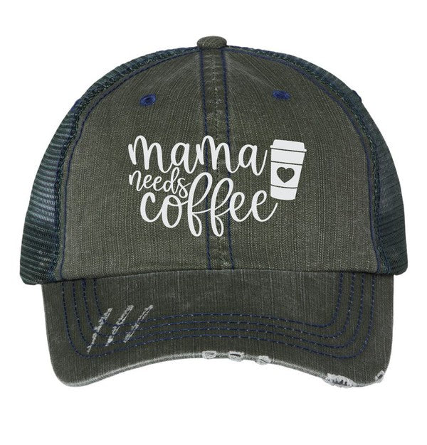 Mama Needs Coffee Embroidered Trucker Hat