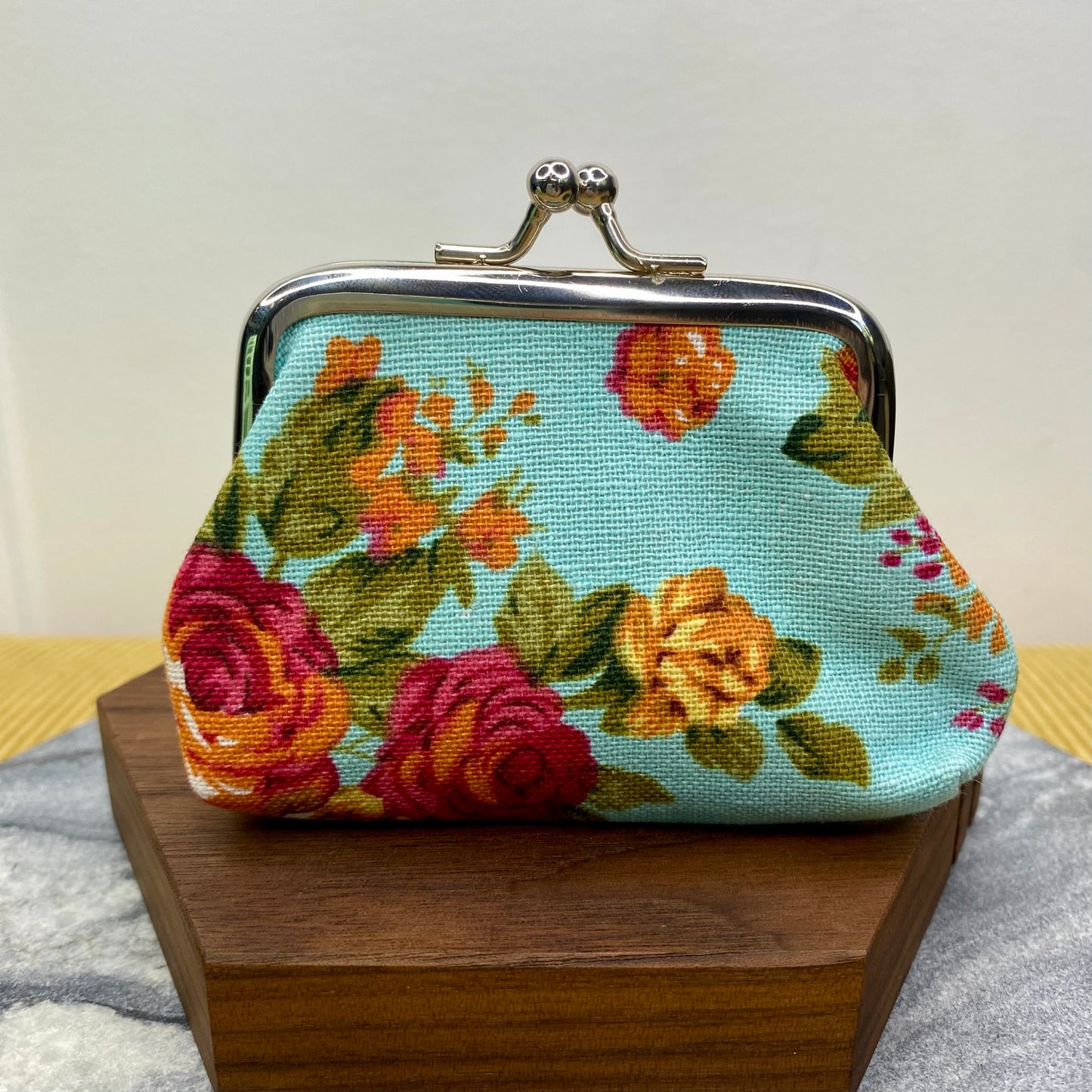 Clamshell Coin Purse Wallet (Smaller) - Floral