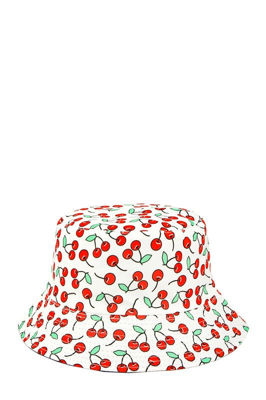 Cherry Print Bucket Hat