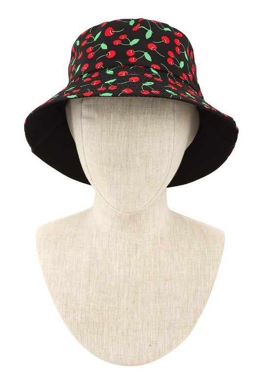 Cherry Print Bucket Hat