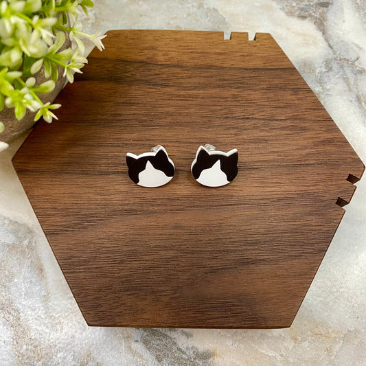 Acrylic Stud Earrings - Cats - #3