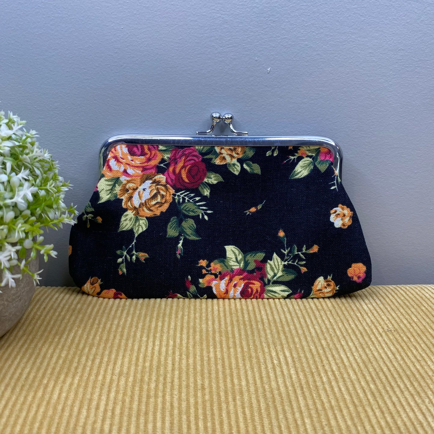 Clamshell Coin Purse Wallet Rectangle (Larger) - Floral