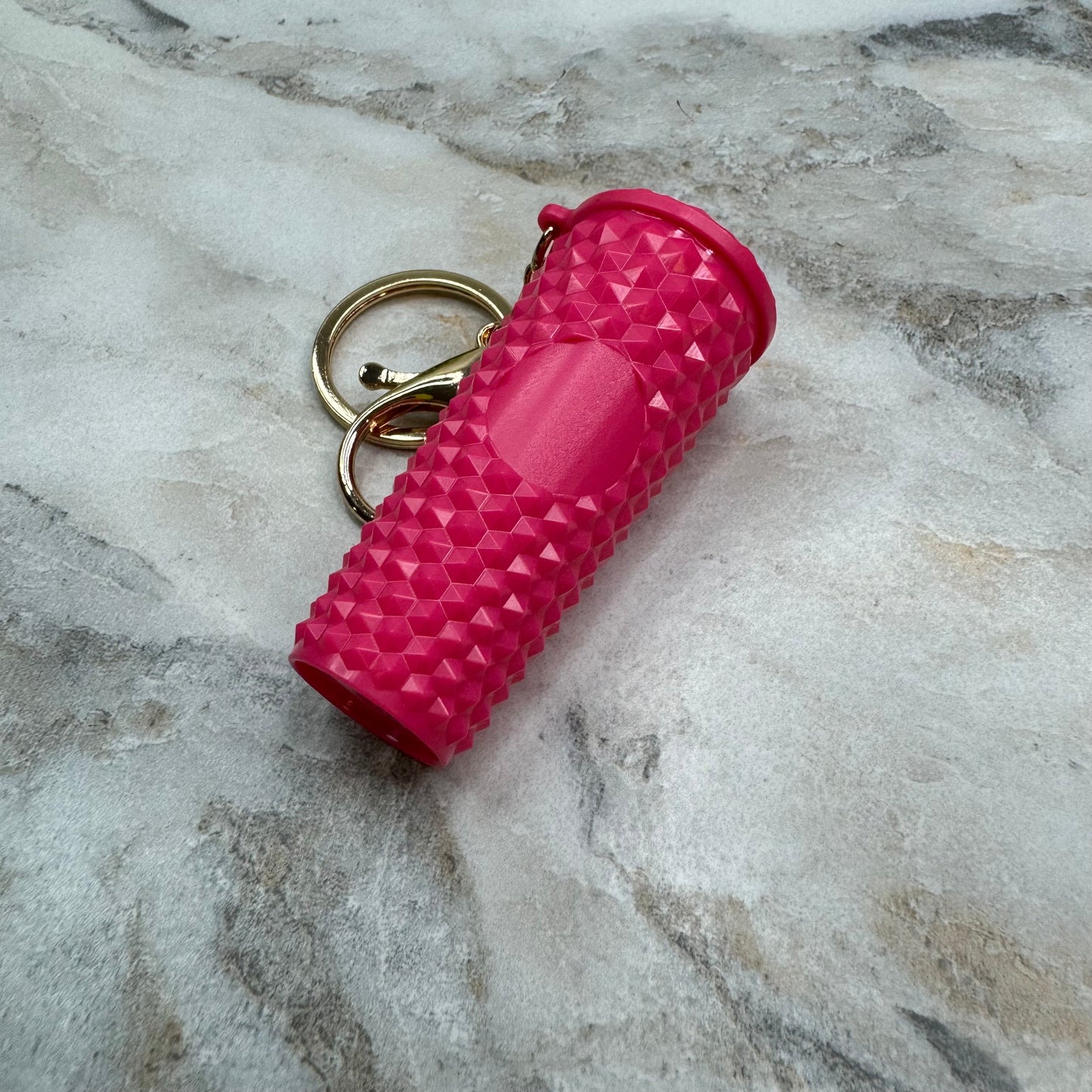 Keychain - Studded Tumbler - Pink Matte