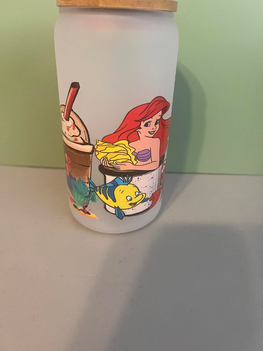 Little Mermaid Glass Tumbler