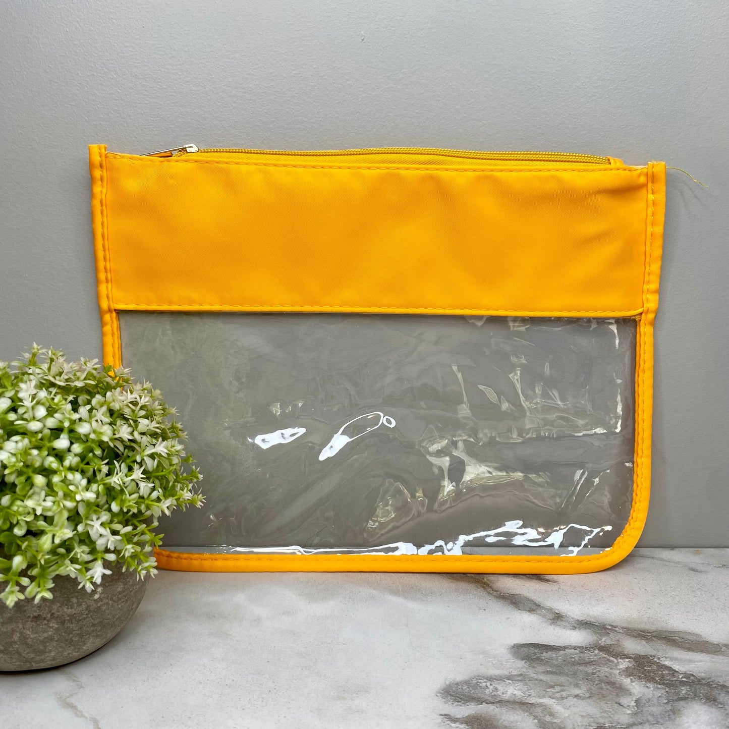 Pouch - XL Clear Zip - Orange