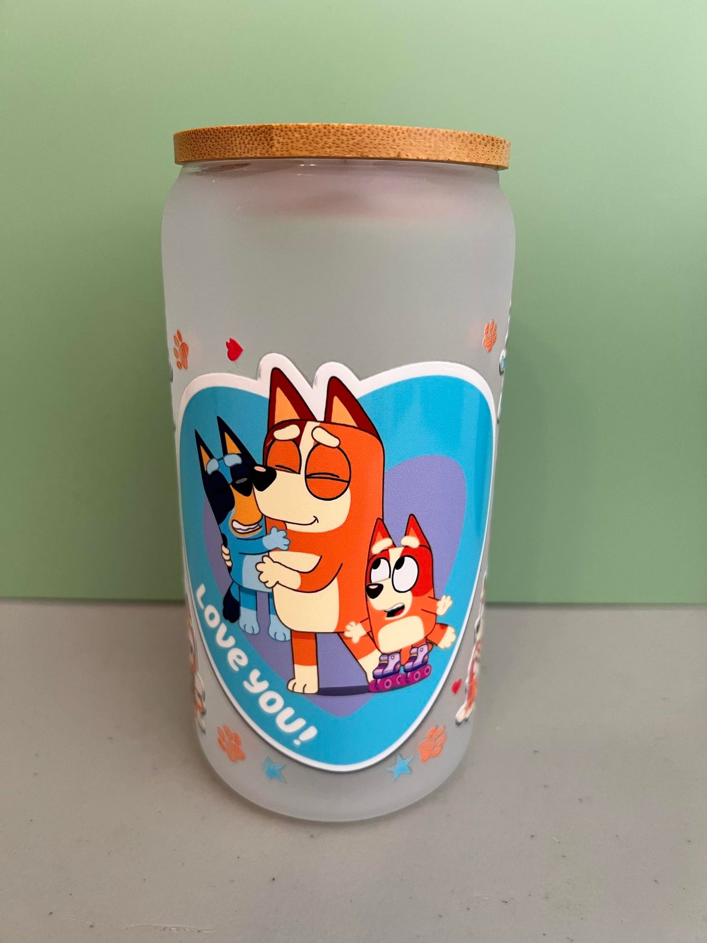 Bluey Glass Tumbler